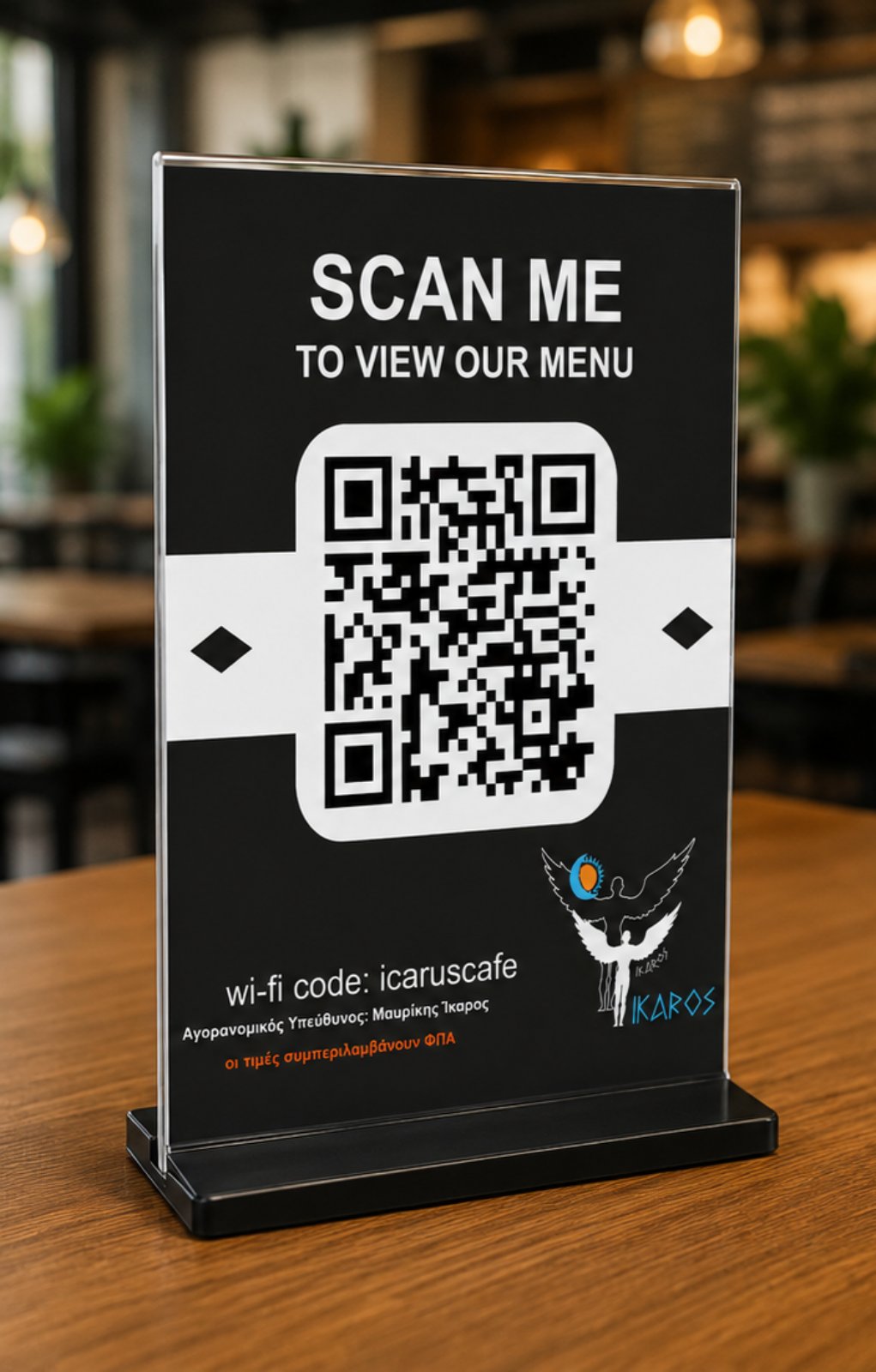 QRFOOD.gr digital menu scan on smartphone in restaurant image